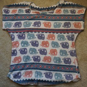 Gaze Elephant Short Sleeve Top Size S